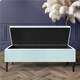 image 2 of Paris Plain 180cm Ottoman Storage Bench - Plush Velvet Shoe Bench - White Upholstery Footstool with Storage