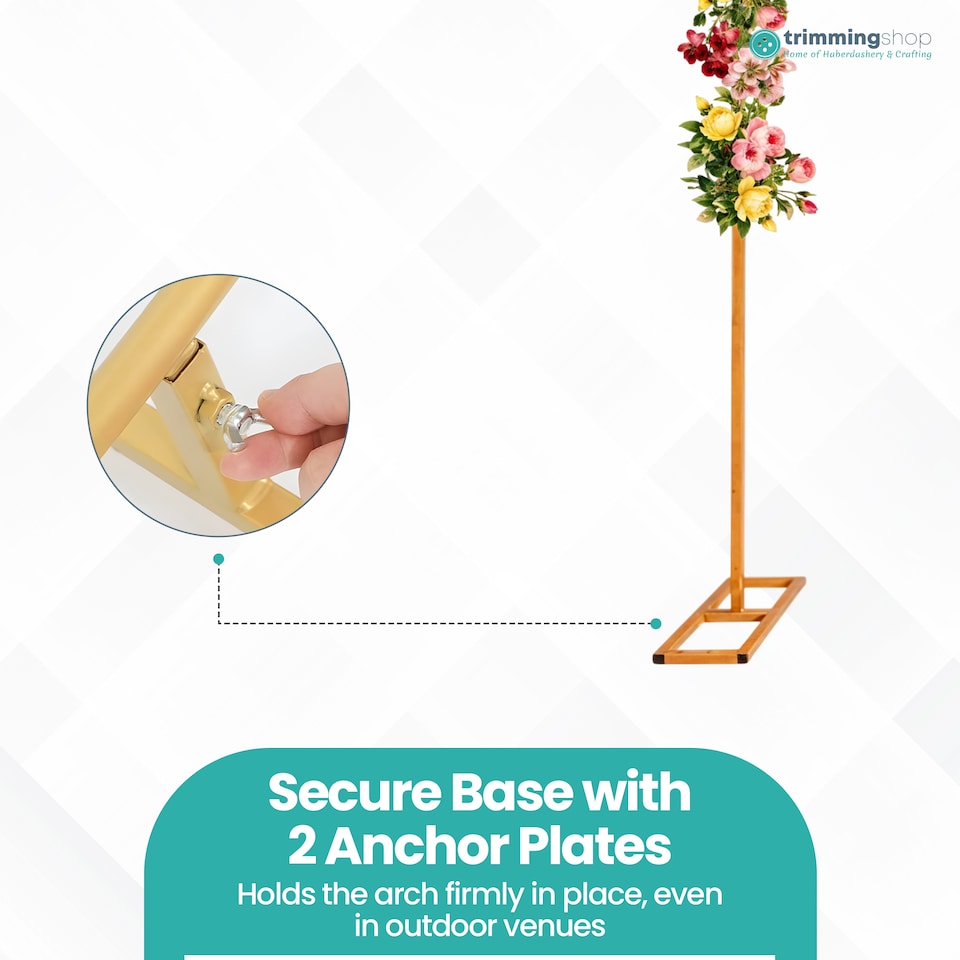image 1 of Square Arch Stand with Base, Party Background Decoration - 200x200cm