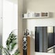 image 2 of HOMCOM Wooden Wall-Mounted Storage Media Display Shelf Center Rack, White