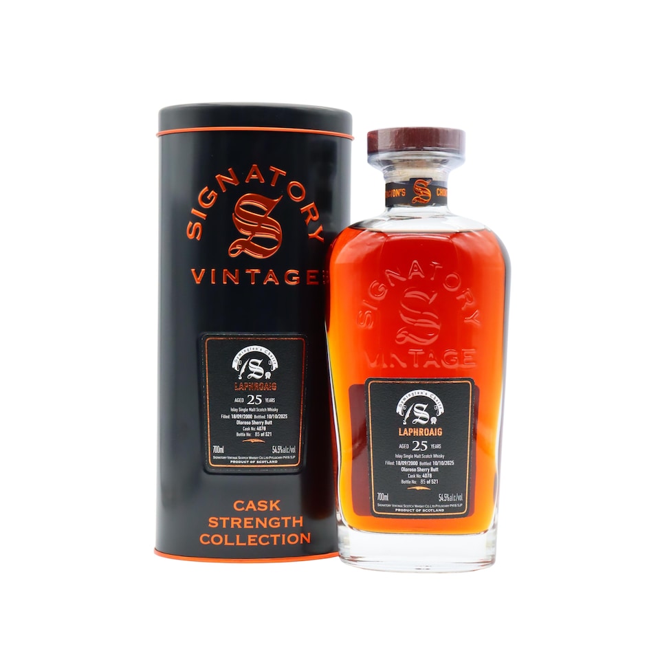 image 1 of Laphroaig - Signatory Vintage Symington's Choice Single Cask No. 4078 2000 25 year old Whisky | Multi | Laphroaig - Signatory Vintage Symington's Choice Single Cask #4078 - 2000 25 year old Whisky 70cl 54.5% ABV | 1