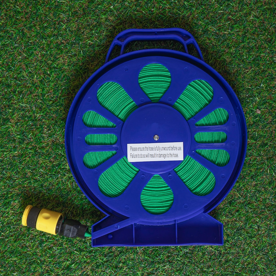 image 1 of Green Blade Flat Hose with Spray Gun - 15m - Green