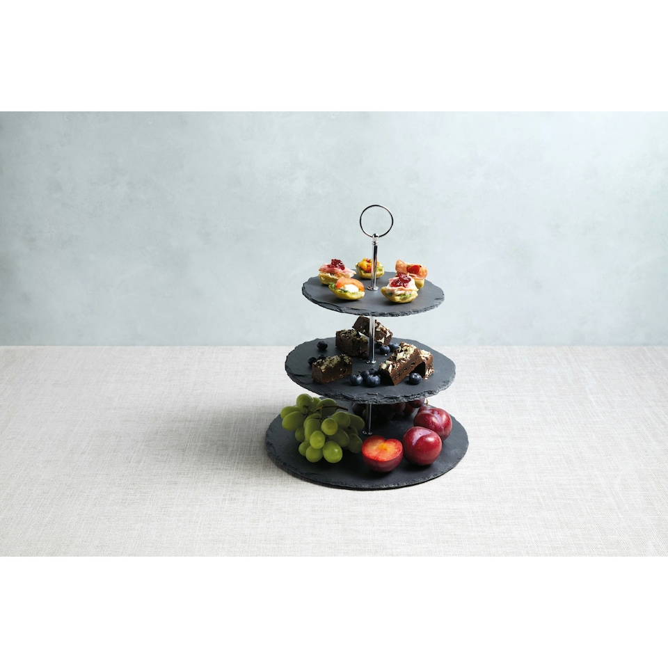 image 1 of Artesà Appetiser 3-Tier Slate Serving Stand