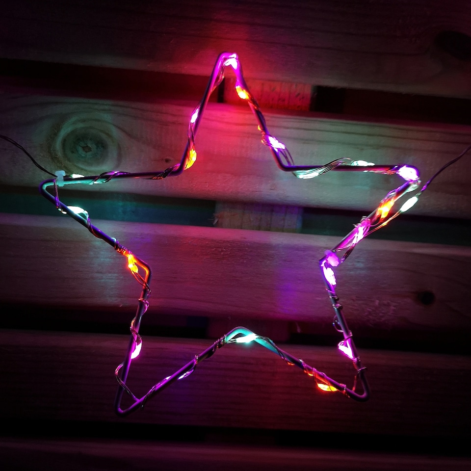 image 1 of 2.6m Set of 10 Star Curtain Lights 227 Rainbow LEDs Microbrights String Lights