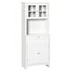 image 1 of HOMCOM Kitchen Storage Cupboard w/ Microwave Drawer for Dining Room, White