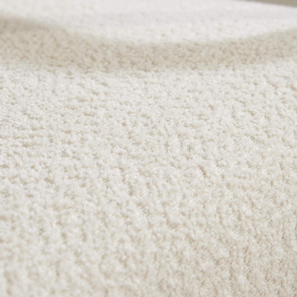 image 1 of Boucle Wooden Armchair Teddy Fur Cream Modern Home Chair Furniture Seating