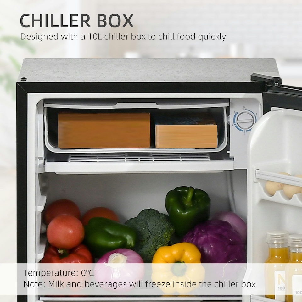 image 1 of HOMCOM 91L Freestanding Under Counter Fridge Black