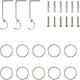 image 2 of Extendable Curtain Pole Round Ball Metal Curtain Rail Pole Set Includes Rings, Finials, Brackets & Fittings - Satin Nickel - 40cm to 144cm (15” to 57”)