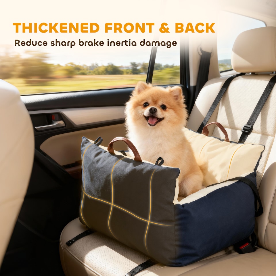 image 1 of PawHut Dog Car Seat, Cosy Pet Car Booster Seat for Small Dog Under 5 KG | Blue