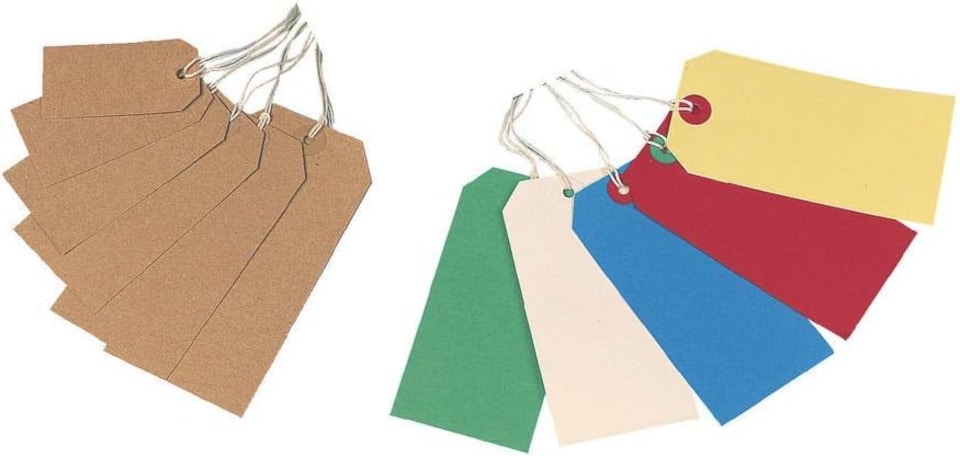 image 1 of Pack of 1000 Buff Strung Tags 70x35mm