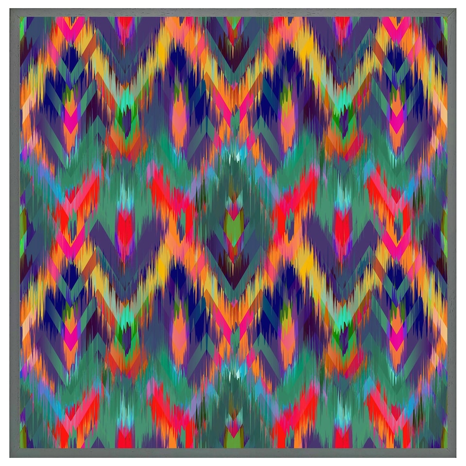 image 1 of Abstract ethnic ikat pattern (Picture Frame) Grey | XL