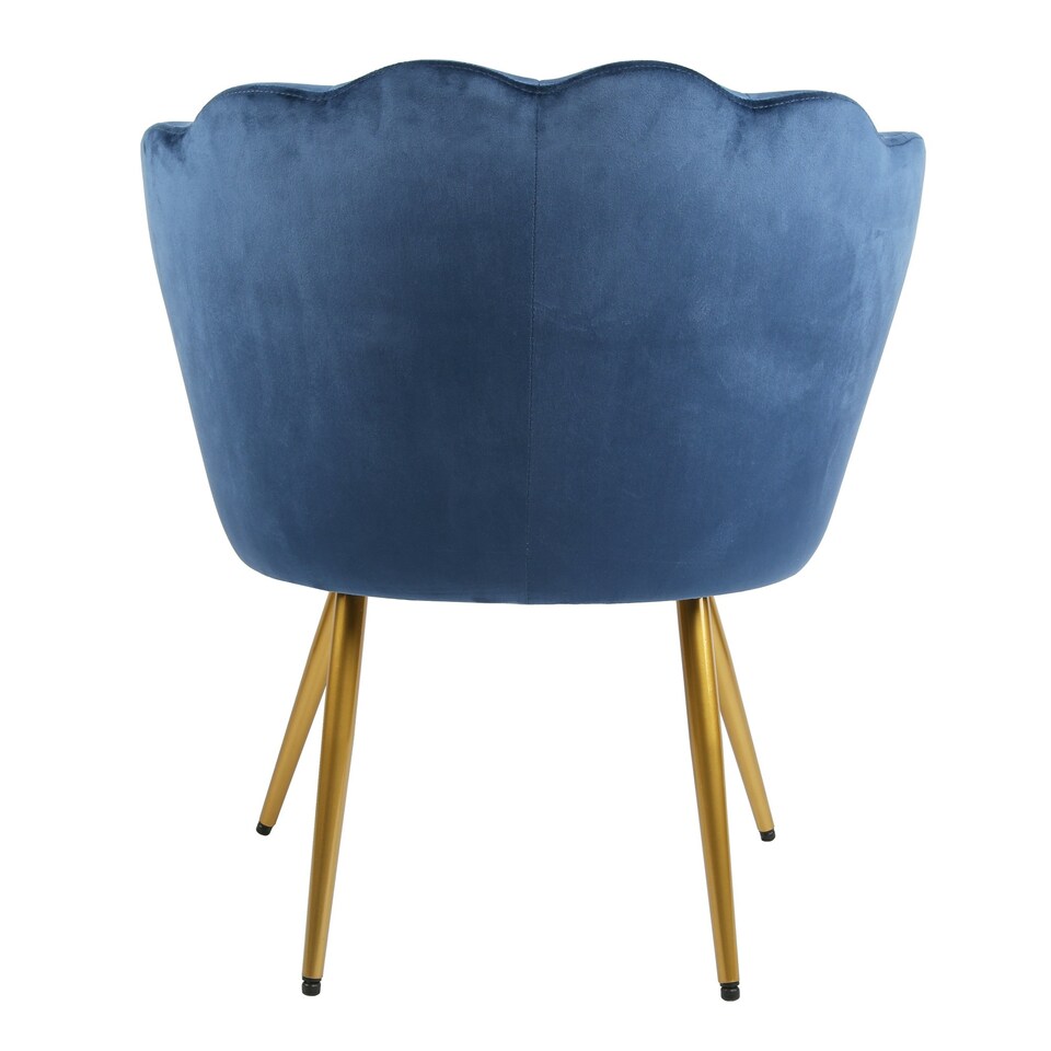 image 1 of FLORA Petal Chair Velvet Upholstered Fabric - Navy Blue | Navy