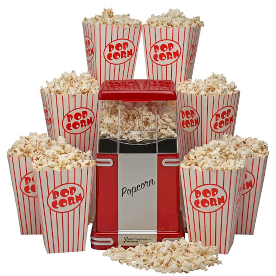 image 1 of Cooks Professional Retro Popcorn Maker Machine 1200W with 8 Boxes & One Touch Operation