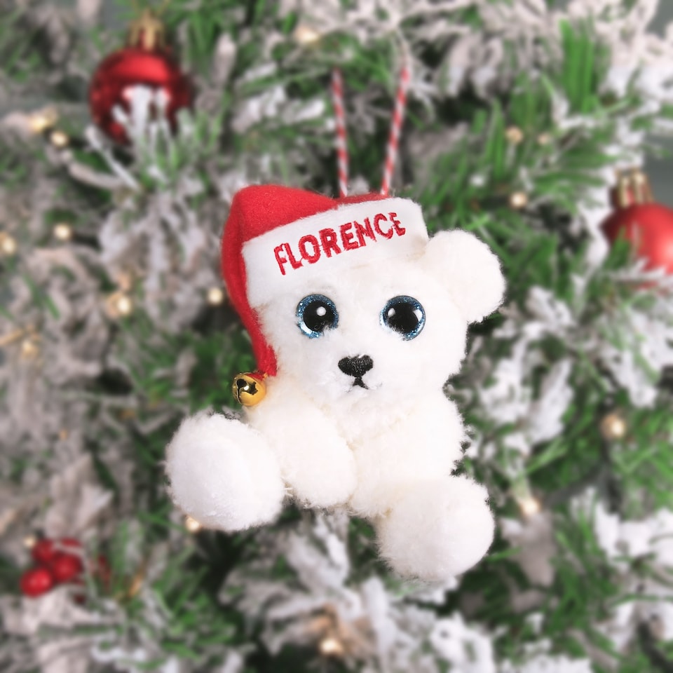 image 1 of Personalised My Christmas Bear Decoration - 100+ Titles - Florence