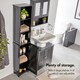 image 3 of VonHaus Shrewsbury Black Tall Bathroom Cabinet Freestanding