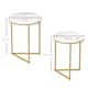 image 3 of HOMCOM Nesting Coffee Table Set of 2 with Metal Frame, Gold Tone Gold