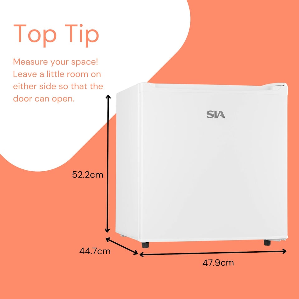 image 1 of SIA TT02WH 39L White Counter Table Top Mini Freezer With 4* Rating White