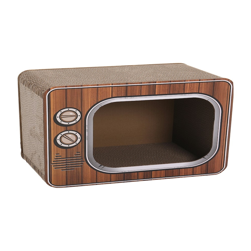 image 1 of Living and Home Cat Scratcher Pet House Bed - TV Shape Design