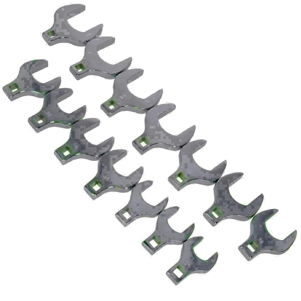 image 1 of Large Crowfoot Crowfeet Spanners Wrenches Metric Sizes 27 - 50mm 14pc