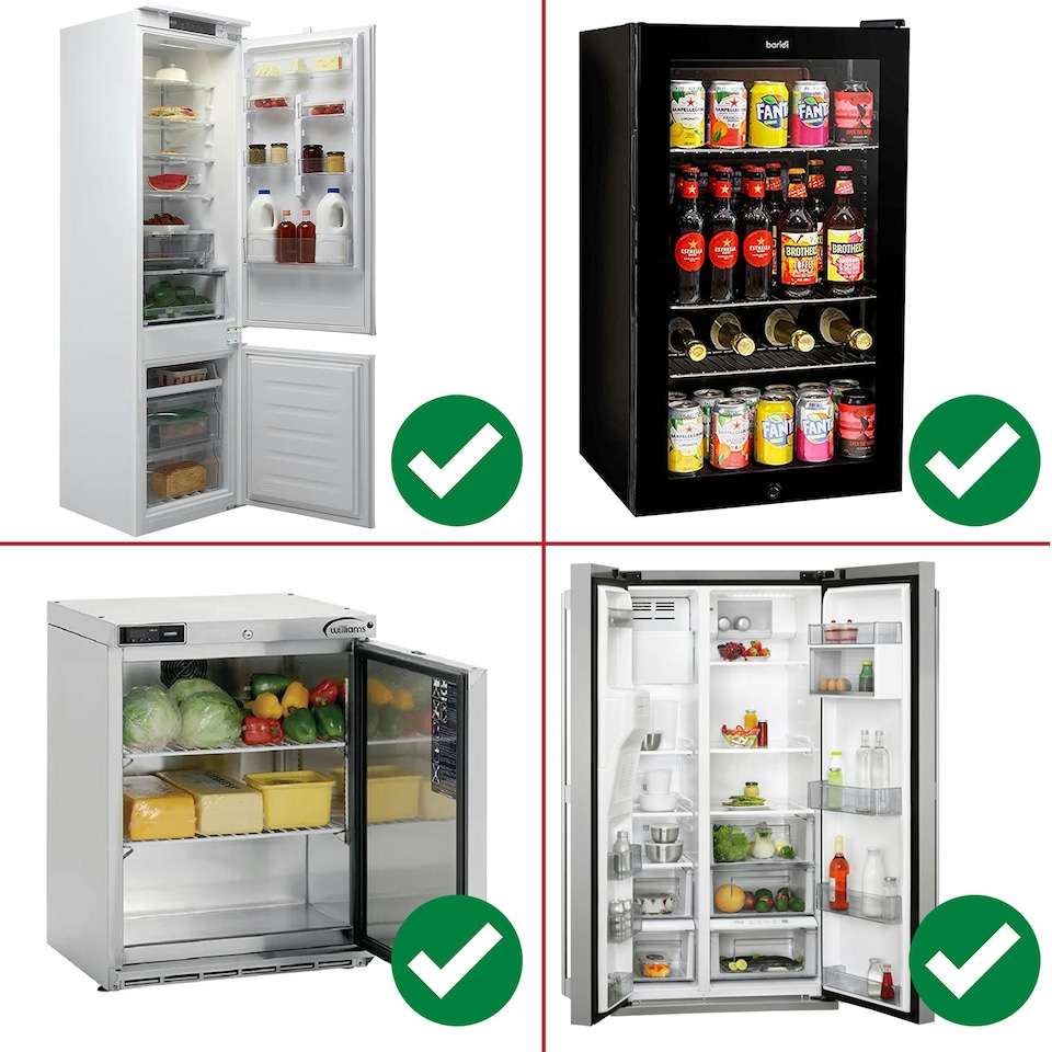image 1 of SPARES2GO Fridge Shelf for Cookology Freezer Adjustable White Extendable Arms White