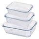 image 1 of Argon Tableware 3pc Optical Rectangular Glass Cake Dish Set - 3 Sizes | Clear | Clear | 3 Sizes