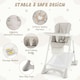 image 5 of COSTWAY Folding Baby High Chair Convertible High Chair Beige