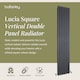 image 2 of Lucia Square Vertical Double Panel Radiator, 1800mm x 354mm Anthracite | Grey | Anthracite | 1