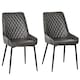 image 1 of HOMCOM Retro Dining Chair Set of 2, PU Leather Upholstered Side Chairs