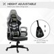 image 3 of Vinsetto Racing Gaming Chair w/ Lumbar Support, Swivel Wheels, Black Grey