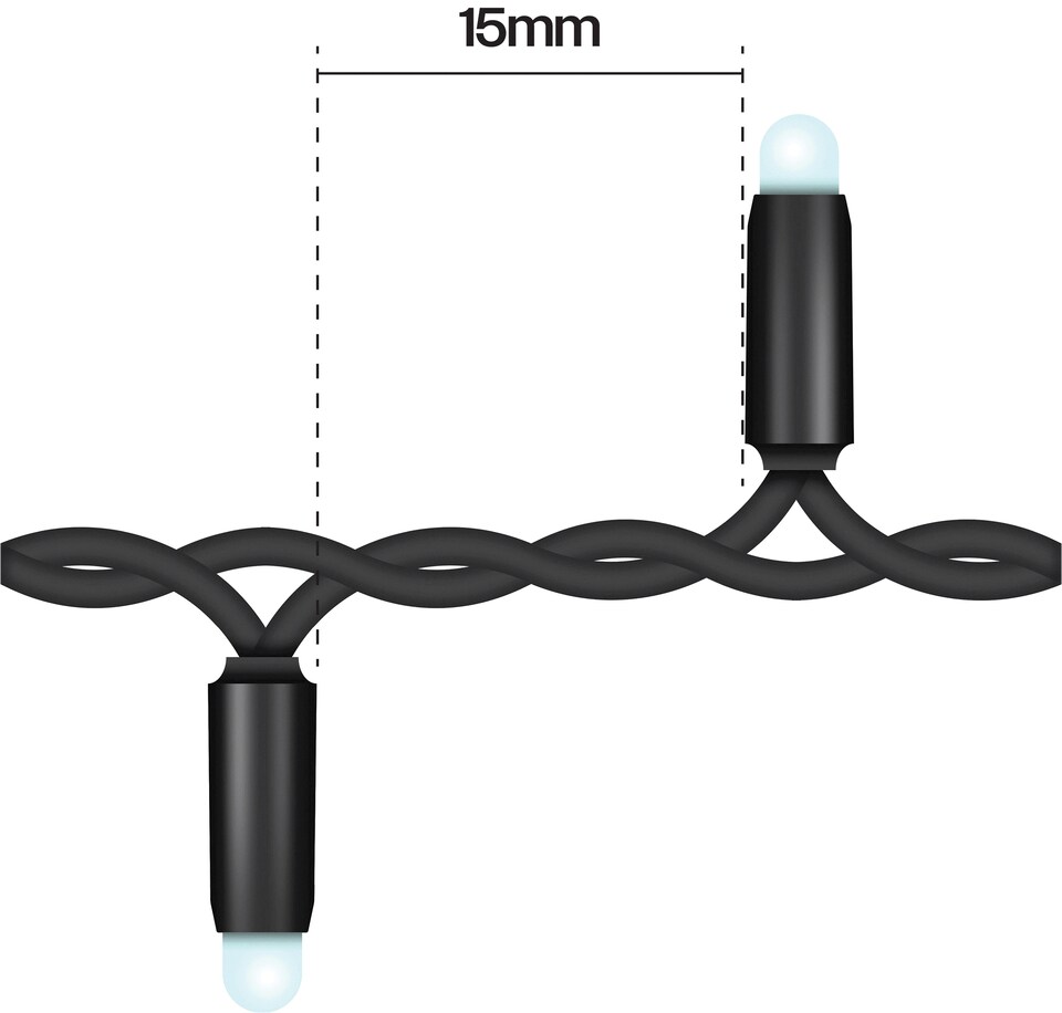image 1 of Cluster Lights Black Rubber IP65 RGB 50M