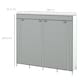 image 3 of HOMCOM Fabric Wardrobe w/ 12 Shelves 2 Hanging Rails Foldable Closets Grey