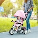 image 10 of HOMCOM 6 in 1 Trike, Kids Tricycle, Pedal Push Bike with Parent Handle, Removable Canopy, 5-Point Safety Belt, Storage, Footrest, Brake, for 1-5 Years Toddler, Pink