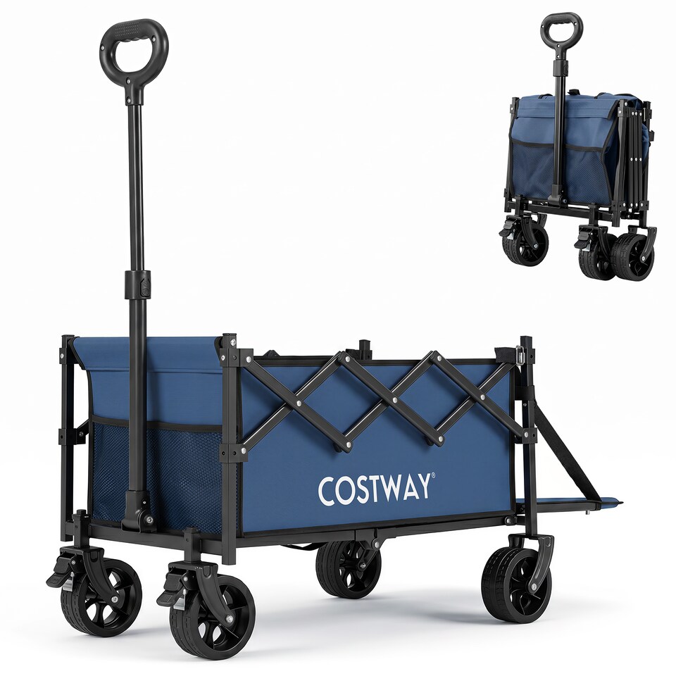 image 1 of Foldable Transport Trolley 63-92L with All-Terrain Wheels