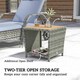 image 3 of Outsunny Side Table 2-Tier with Storage Shelf/Light Grey | Grey | Light Grey | 45 x 45 x 43 cm
