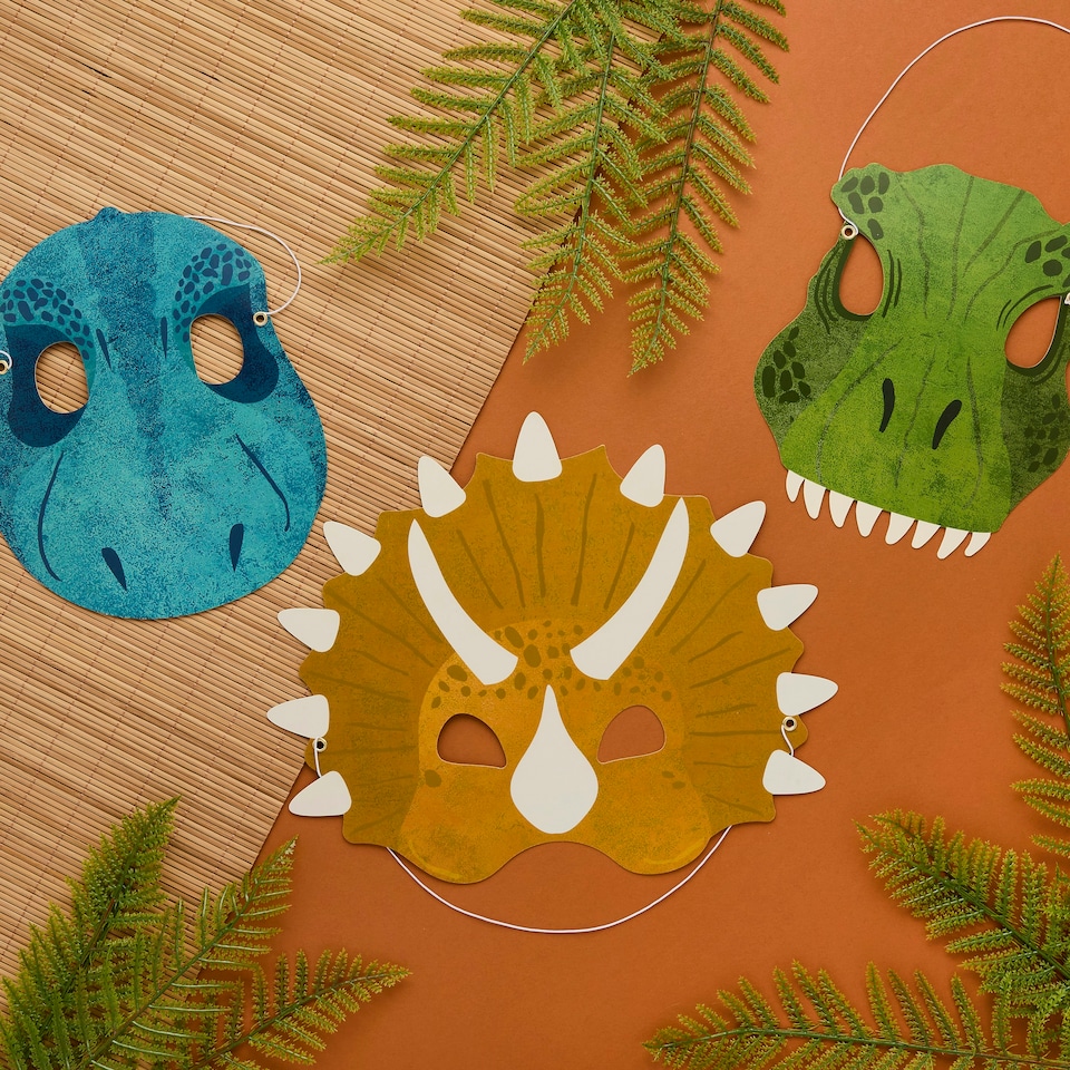 image 1 of Dinosaur Card Masks - Pack of 6