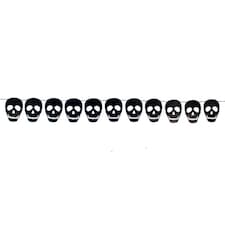 Halloween Glitter Skull Paper Garland Hanging Decoration 2.5m