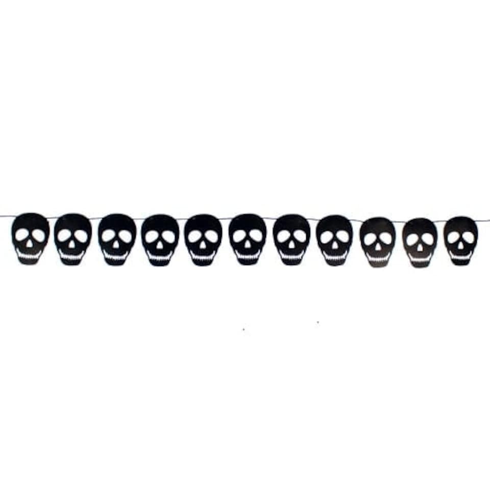 Halloween Glitter Skull Paper Garland Hanging Decoration 2.5m
