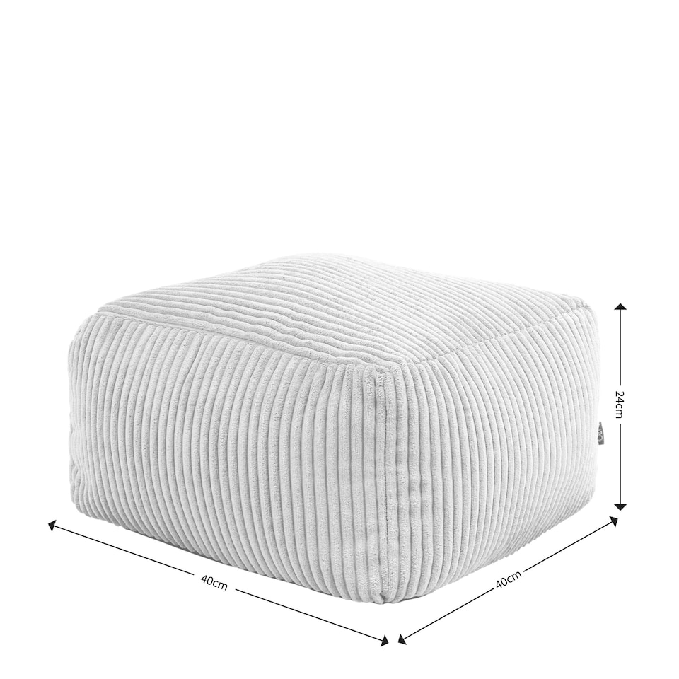 image 1 of icon Theo Beanbag Footstool Corduroy Charcoal Grey | Grey