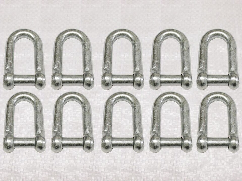 Dee Shackle Countersunk Pin Galvanised 11MM X10 (Commercial Chain Connector Caravan Tether)