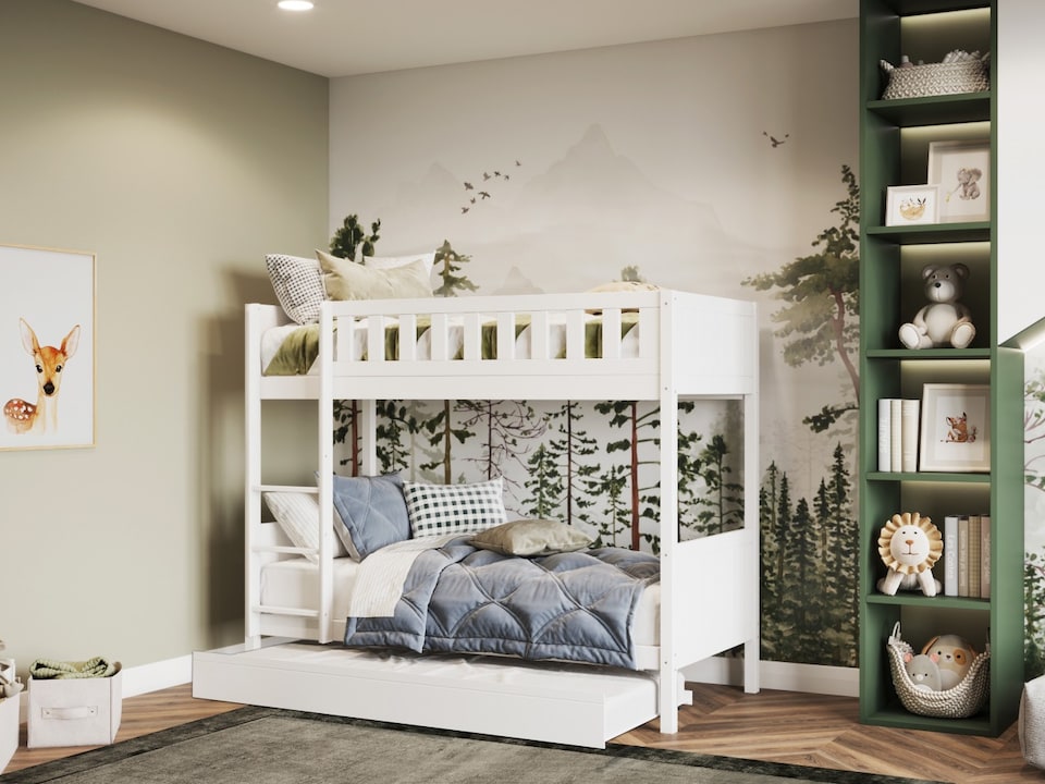 image 1 of Flair Bea Shorty Wooden Bunk Bed White
