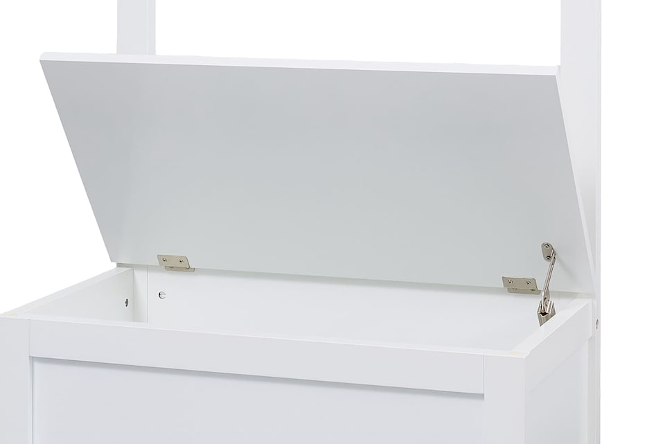 image 1 of Karlstad Hallway Bench Shoe Storage and Coat Hook in Classic White