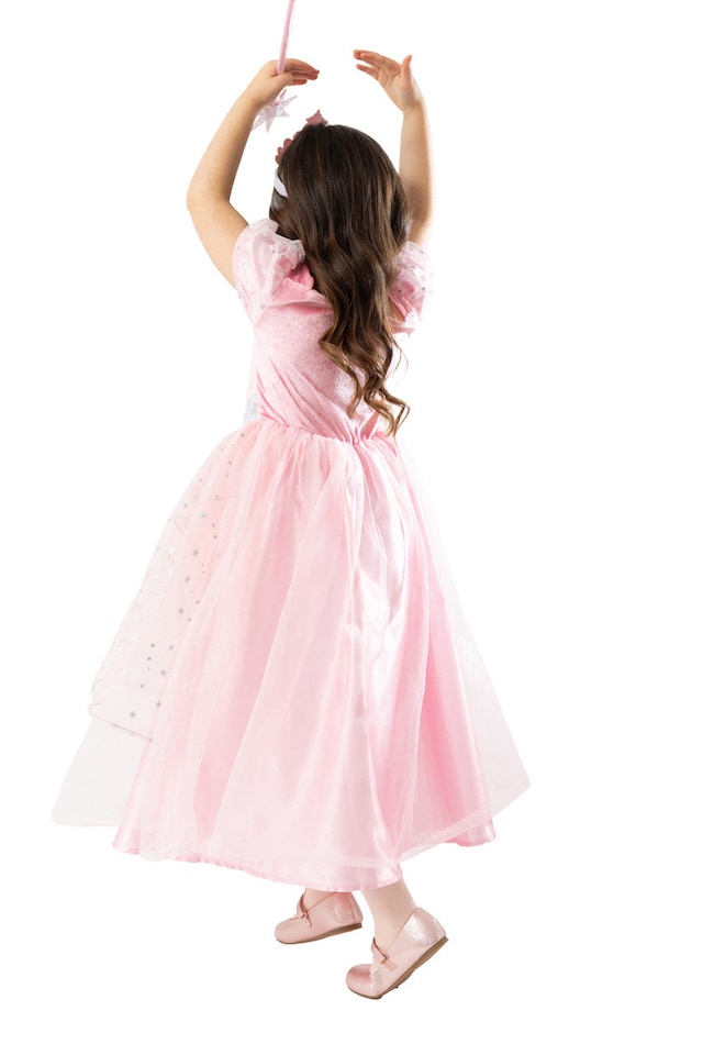 image 1 of Pink Good Fairy With Tiara & Wand Girls Kids Costume - Fancy Dress, Parties, and Role Play - Ages 4-10 | Pink | Pink | 4-6 years