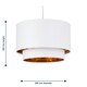 image 7 of Set of 2 Kozy - White and Gold 30cm Pendant Shades White | Gold