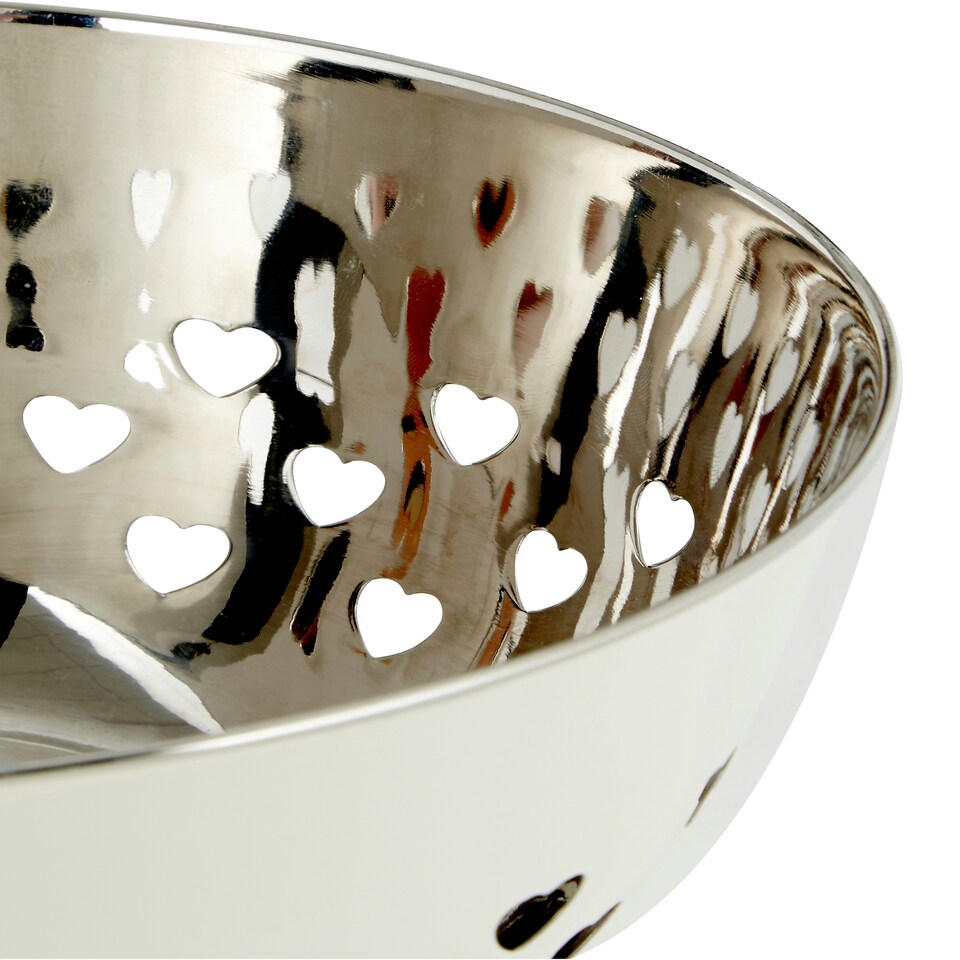 image 1 of Hearts Design Ivory Bowl. White