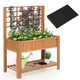 image 1 of COSTWAY Wooden Planter Box Raised Garden Bed Brown Brown