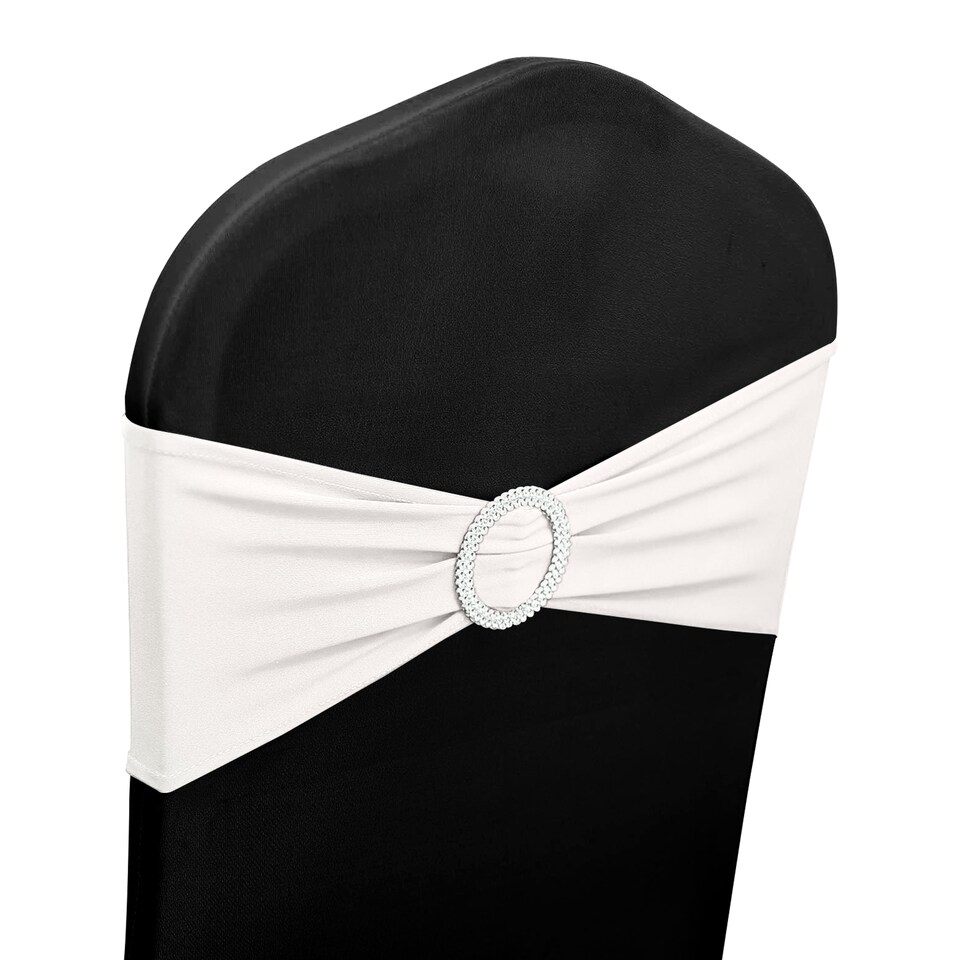 image 1 of 13"x5" Spandex Chair Bands with Slider Buckle, Elastic Chair Sash - 1pc