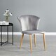 image 8 of Set of 4 Elsa Velvet Dining Chairs with Wooden Legs, Curved Back & Comfortable Seating Black