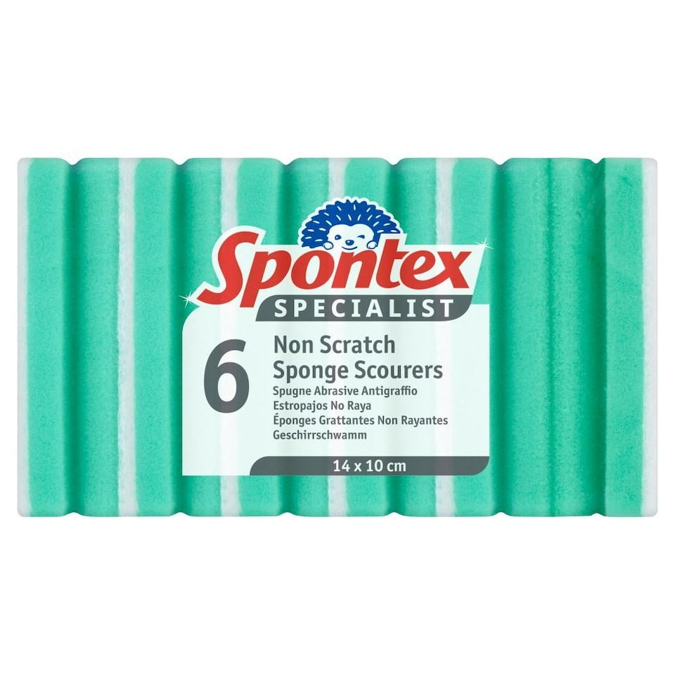 Spontex Specialist 6 Non Scratch Sponge Scourers 60g (Pack of 8) N/A