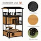 image 5 of PawHut Wooden Outdoor Cat House 3-Tier Kitten Shelter w/ Tilted Roof Yellow