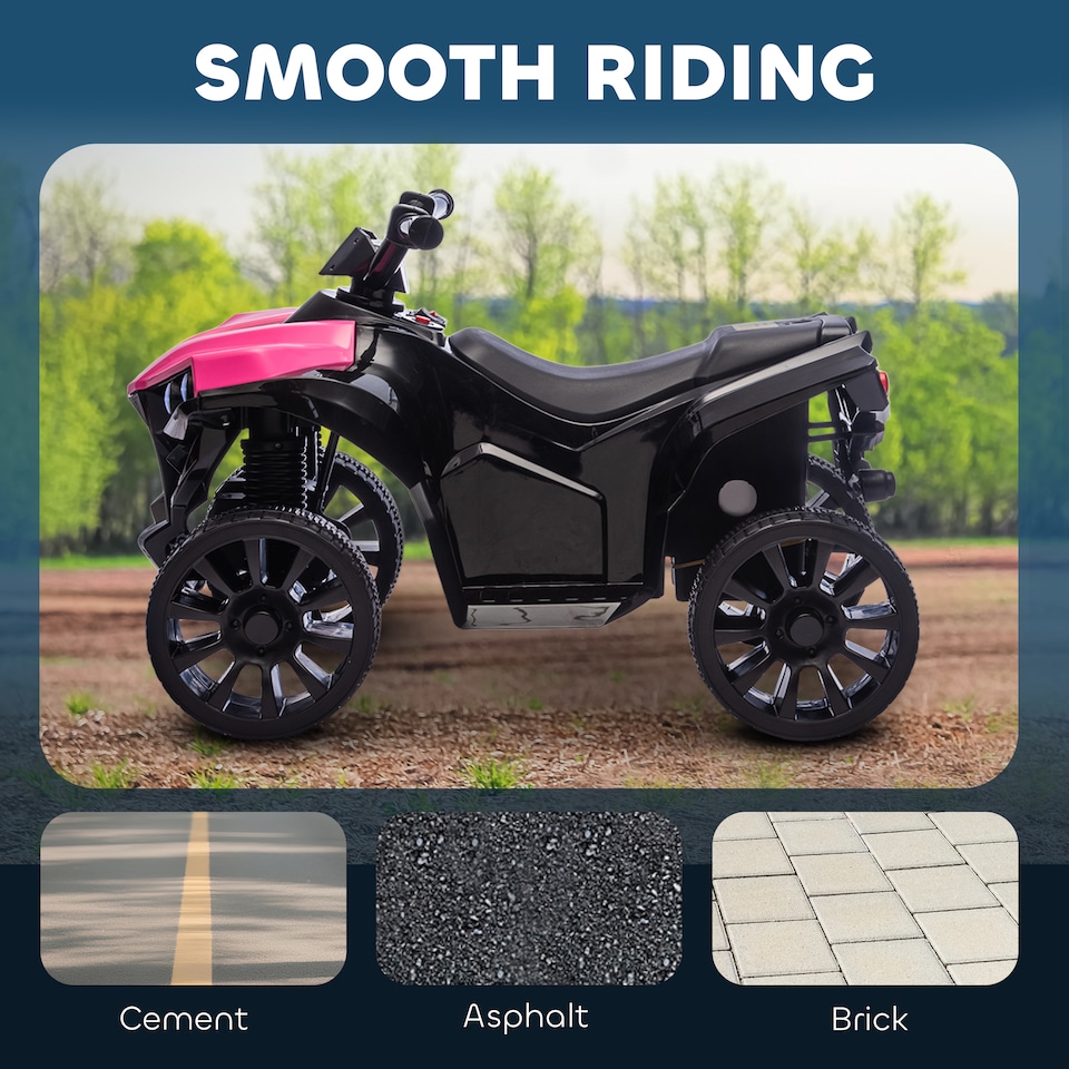 image 1 of AIYAPLAY 6V Kids ATV, Battery Powered Ride on Car for Ages 18-56 M, Pink