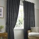 image 1 of Voli Ring Top Lined Curtains - 229cm x 183cm - Charcoal